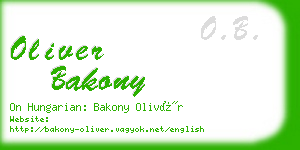 oliver bakony business card